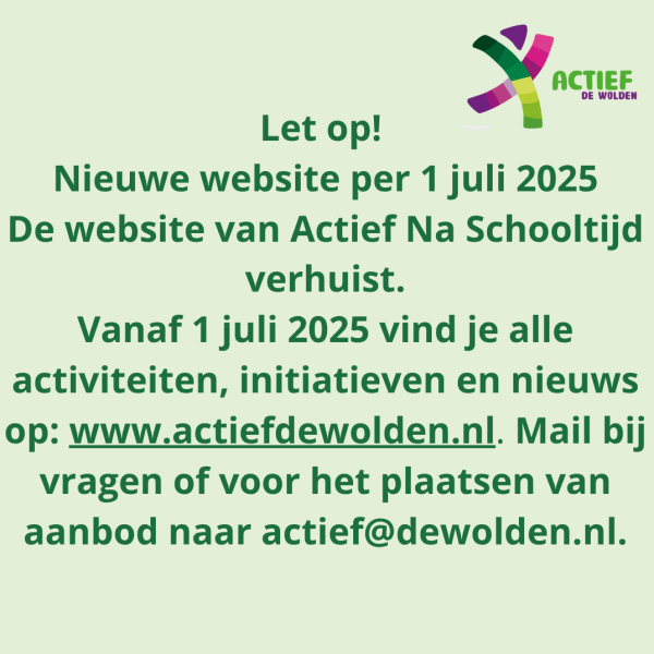 Actief Na Schooltijd wordt Actief De Wolden