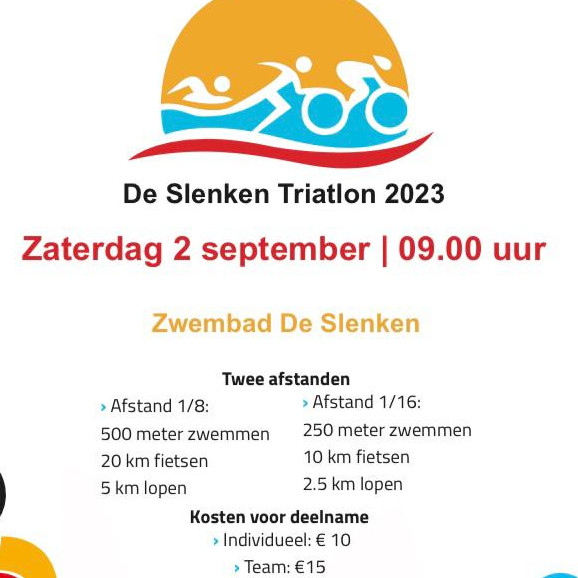 Doe mee met de 2023 Slenken Triatlon!