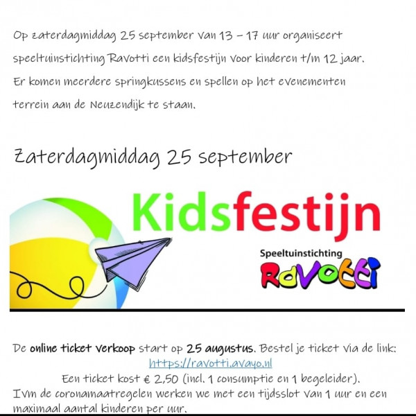 Kidsfestijn - Speeltuinstichting Ravotti
